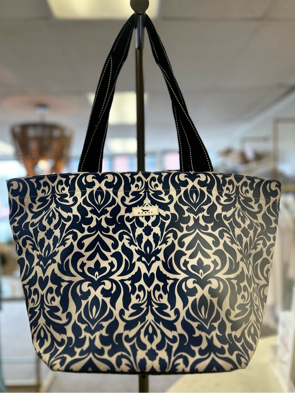 SCOUT Classic Navy & White Damask Tote